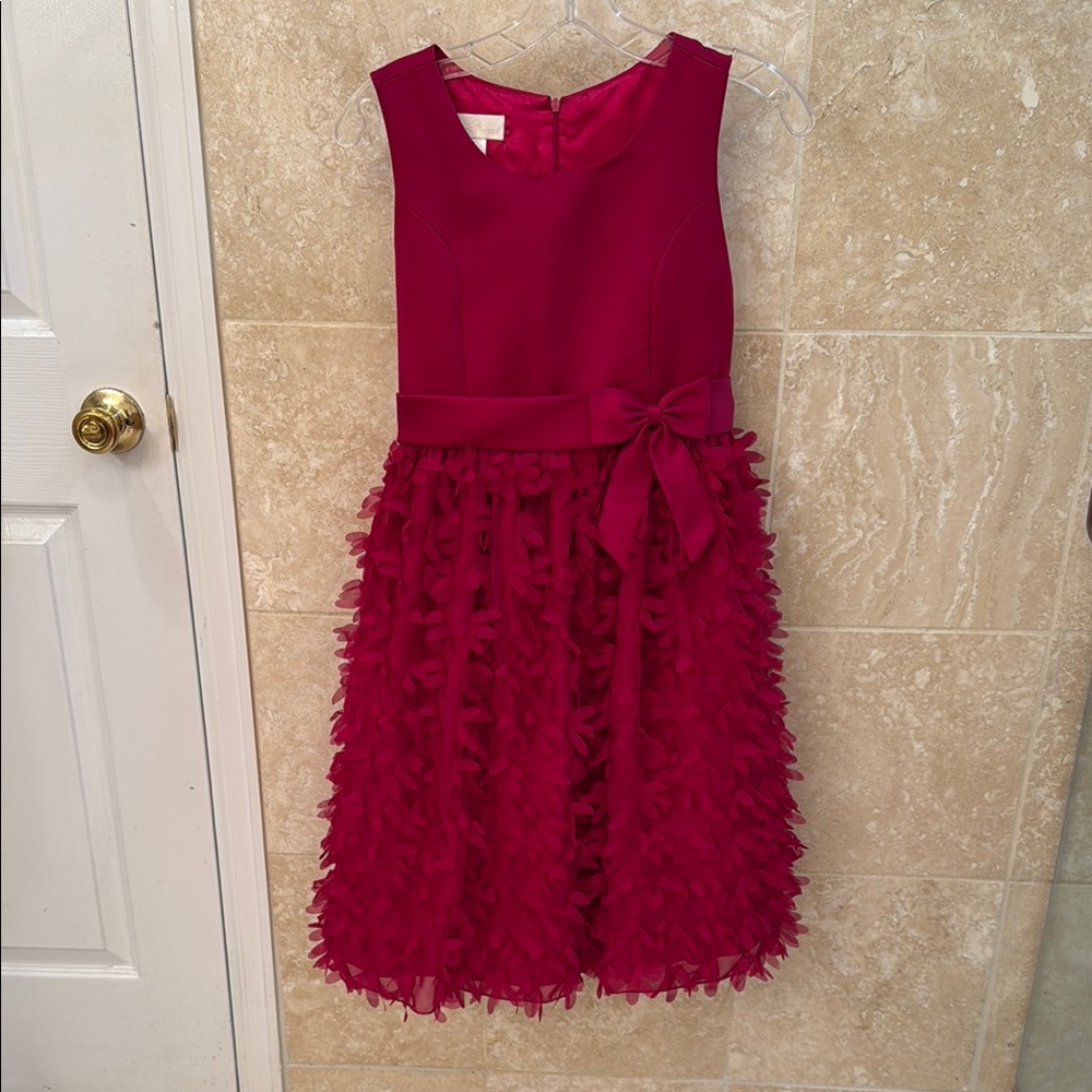Elegant Girls’ Dress in Rich Red